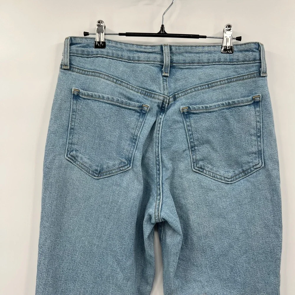 Old Navy 8 OG‎ Straight Jeans Womens Light Wash High Rise Side Slit
